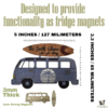 Classic VW Van with Surfboard Magnet - Customizable Wooden Magnet